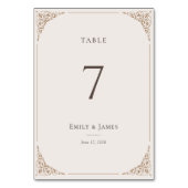 Romantic French Heron Wedding Suite テーブルナンバー (正面)