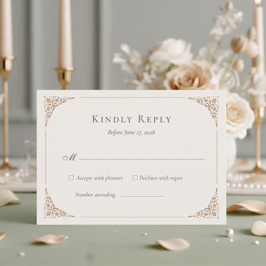 Romantic French Heron Wedding Suite RSVP Card エンクロージャーカード