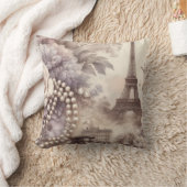 Romantic French Lavender, Eifel & Pearls Decoupage クッション (ブランケット)