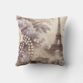 Romantic French Lavender, Eifel & Pearls Decoupage クッション (裏面)