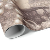 Romantic French Lavender, Eifel & Pearls Decoupage ラッピングペーパー (ロールコーナー)