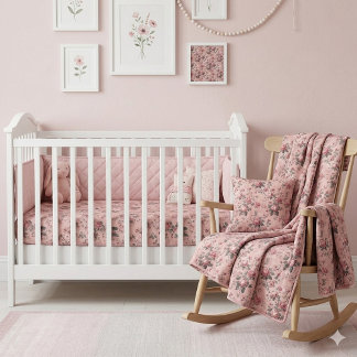 Romantic French Rococo Rose Garden Toile Pattern ファブリック