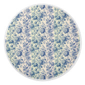 Romantic French toile de Jouy Powder Blue Floral  セラミックノブ (正面)