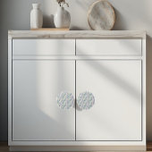  Romantic French toile de Jouy Powder Blue Floral  セラミックノブ