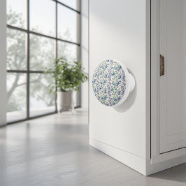  Romantic French toile de Jouy Powder Blue Floral  セラミックノブ