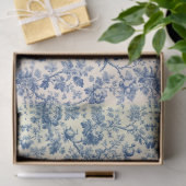  Romantic French toile de Jouy Powder Blue Floral  薄葉紙 (ギフト)