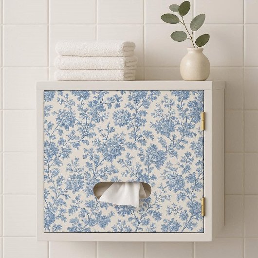  Romantic French toile de Jouy Powder Blue Floral  薄葉紙