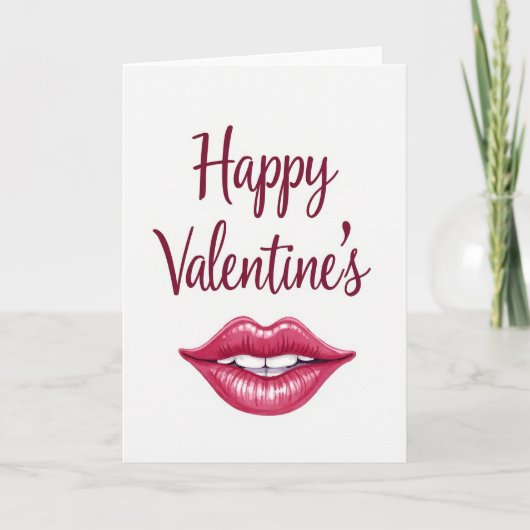 Romantic Fuchsia Lips Card カード (正面)