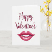 Romantic Fuchsia Lips Card カード (黄色い花)