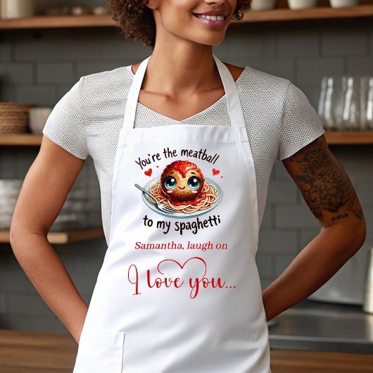 Romantic Funny Food Valentine Apron Personalized エプロン