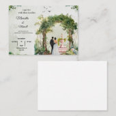 Romantic Garden Arch Watercolor Wedding Invitation ノートカード (正面/裏面)