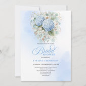 Romantic Garden Blue Floral Bridal Shower Invite 招待状 (正面)