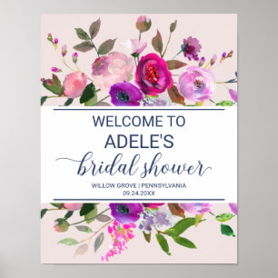 Romantic Garden Bridal Shower Welcome ポスター