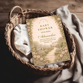 Romantic Garden Estate Path Baby Shower 招待状