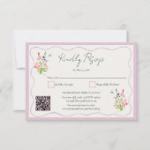 Romantic Garden Floral Wedding  出欠カード (正面)