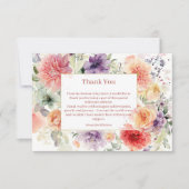 Romantic Garden Florals Sweet Sixteen サンキューカード (正面)