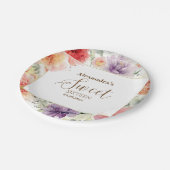 Romantic Garden Florals Sweet Sixteen ペーパープレート (アングル)