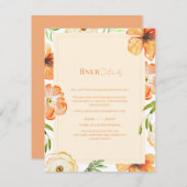 Romantic Garden Peach Floral Wedding Finer Details エンクロージャーカード (正面/裏面)