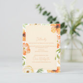 Romantic Garden Peach Floral Wedding Information エンクロージャーカード (スタンド正面)