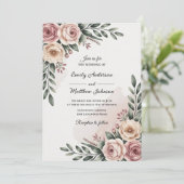 Romantic Garden Rose Wedding Invitation 招待状 (スタンド正面)
