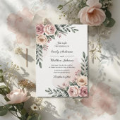 Romantic Garden Rose Wedding Invitation 招待状