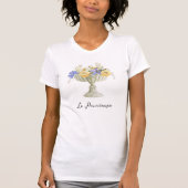Romantic Garden Urn with Flowers French Tシャツ (正面)