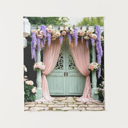 Romantic Garden Wedding Backdrop タペストリー (正面)