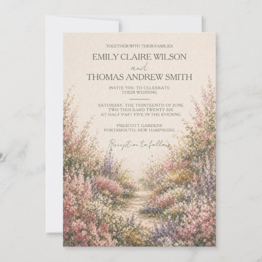 Romantic Garden Wedding Invitation 招待状 (正面)