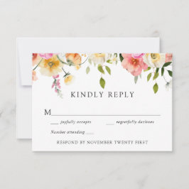 Romantic Garden Wedding RSVP Response  招待状