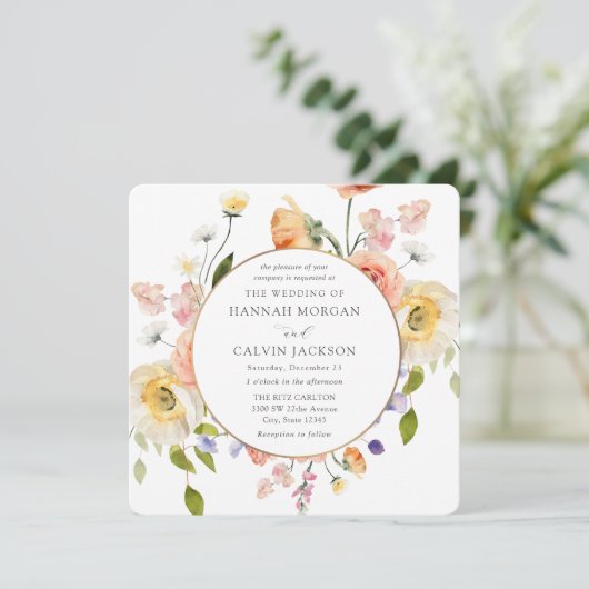 Romantic Garden Wreath Wedding Invitation 招待状 (スタンド正面)