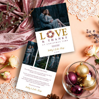 Romantic Garland Love Quote Collage Wedding  シーズンカード