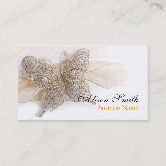 Romantic generic Business card with butterfly 名刺 (正面)