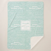 Romantic Gift for Mom Soft Green Script Blanket シェルパブランケット (正面)