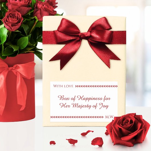 Romantic Gift Wrap for Anniversary 長方形シール