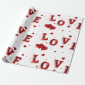 Romantic Gift Wrap – “LOVE” Typography  ラッピングペーパー (アンロールド)
