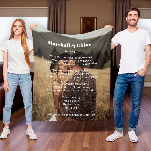 romantic gifting Photo Song lyrics Fleece Blanket フリースブランケット