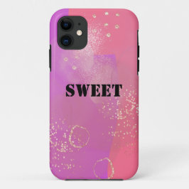 Romantic glitter pink art iPhone 11 ケース