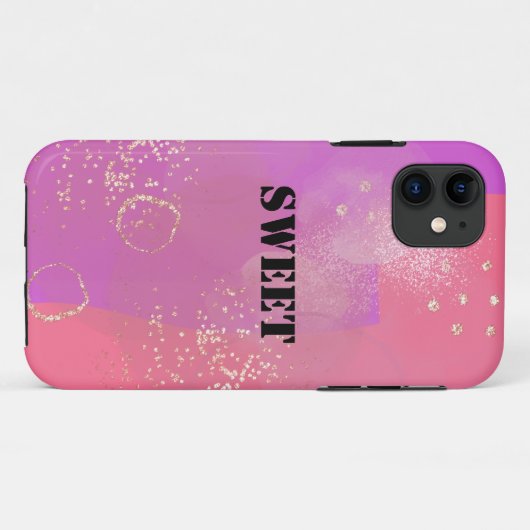 Romantic glitter pink art Case-Mate iPhoneケース (裏面(横))