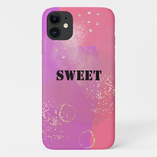 Romantic glitter pink art Case-Mate iPhoneケース (裏面)