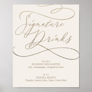 Romantic Gold Calligraphy   Ivory Signature Drinks ポスター