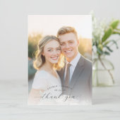 Romantic Gold Contemporary Photo サンキューカード (スタンド正面)