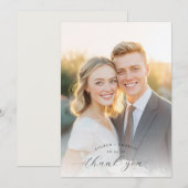 Romantic Gold Contemporary Photo サンキューカード (正面/裏面)