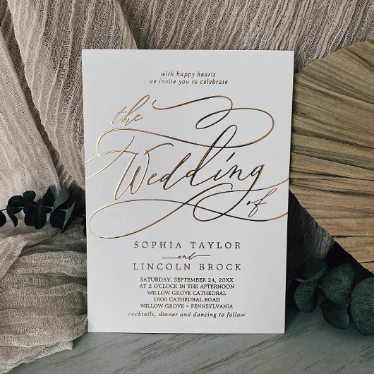 Romantic Gold Foil | Ivory Flourish 結婚式 箔招待状