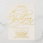 Romantic Gold Foil | Ivory Flourish 結婚式 箔招待状 (正面)