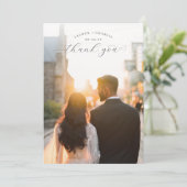 Romantic Golden Contemporary Photo サンキューカード (スタンド正面)