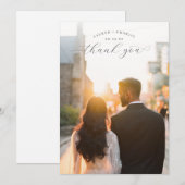 Romantic Golden Contemporary Photo サンキューカード (正面/裏面)