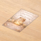 Romantic Golden Light Hearts Wedding Invite アクリル招待状 (レイダウン)