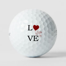 Romantic Golf Ball 'LOVE' Red Heart-Shaped Balloon