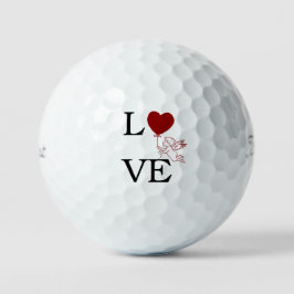 Romantic Golf Ball 'LOVE' Red Heart-Shaped Balloon ゴルフボール