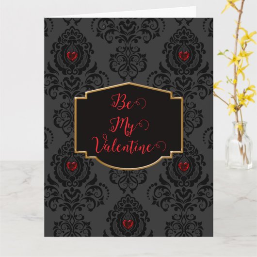 Romantic Goth Valentine  カード (黄色い花)